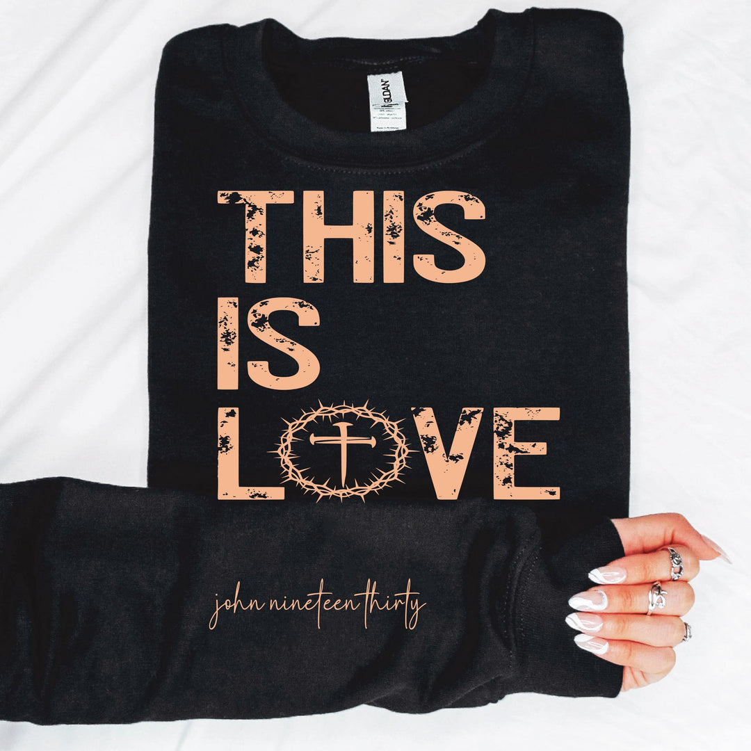 This Is Love With Sleeve Accent Sweatshirt