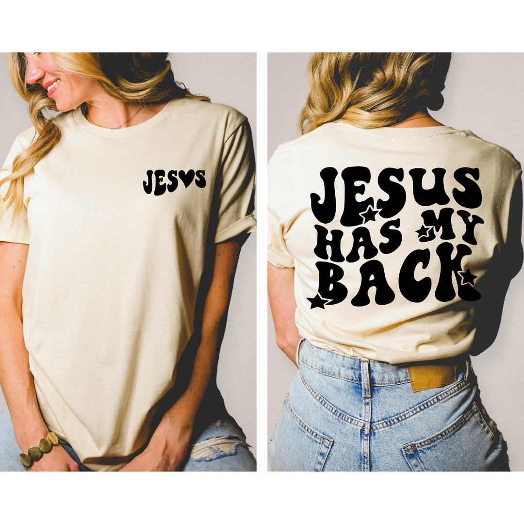 Jesus has my back - With Pocket Accent Graphic Tee