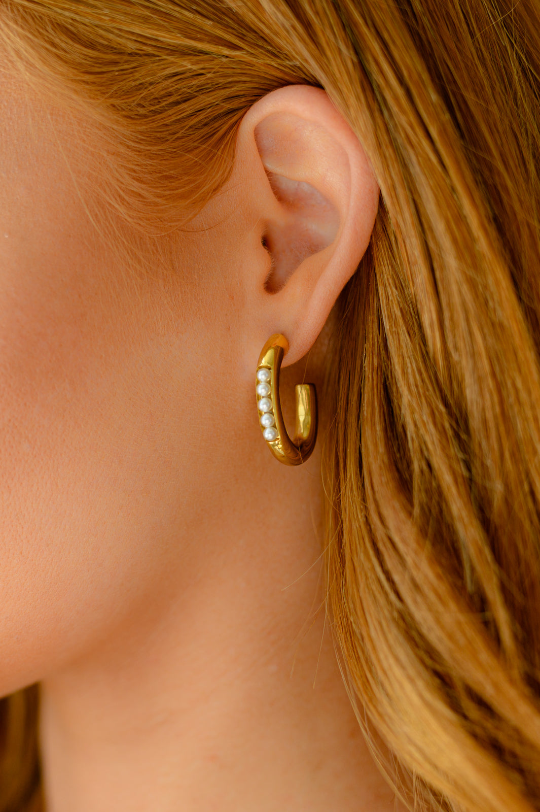 Womens - Pearls In Line Earrings