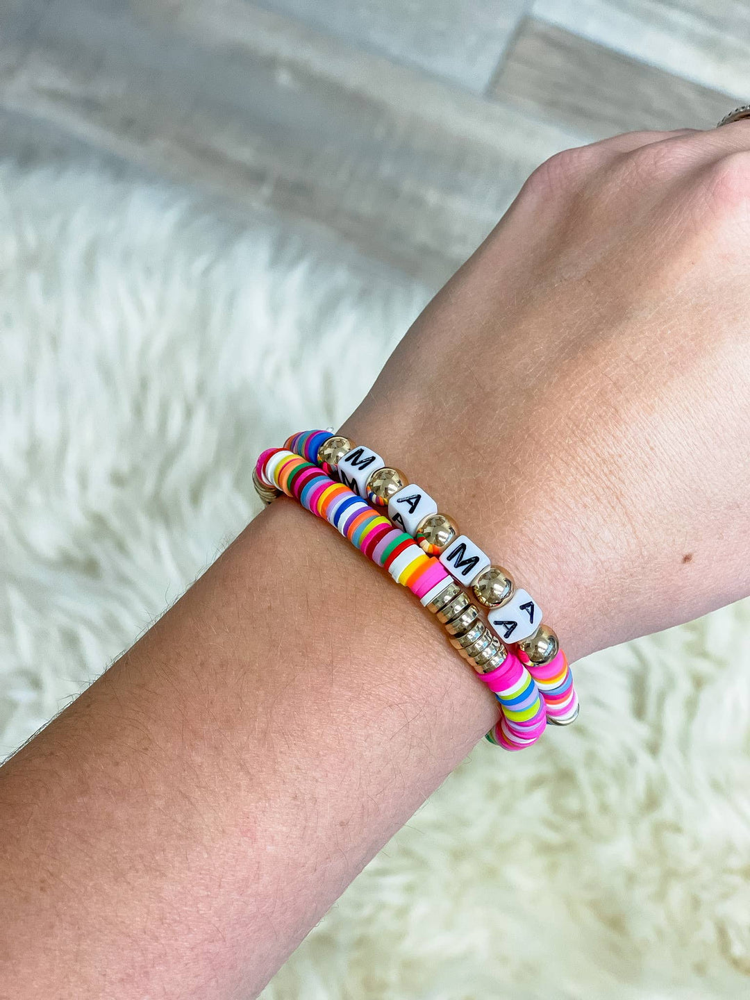 Bracelets - 'Mama' Stretch Bracelet Sets - Multi