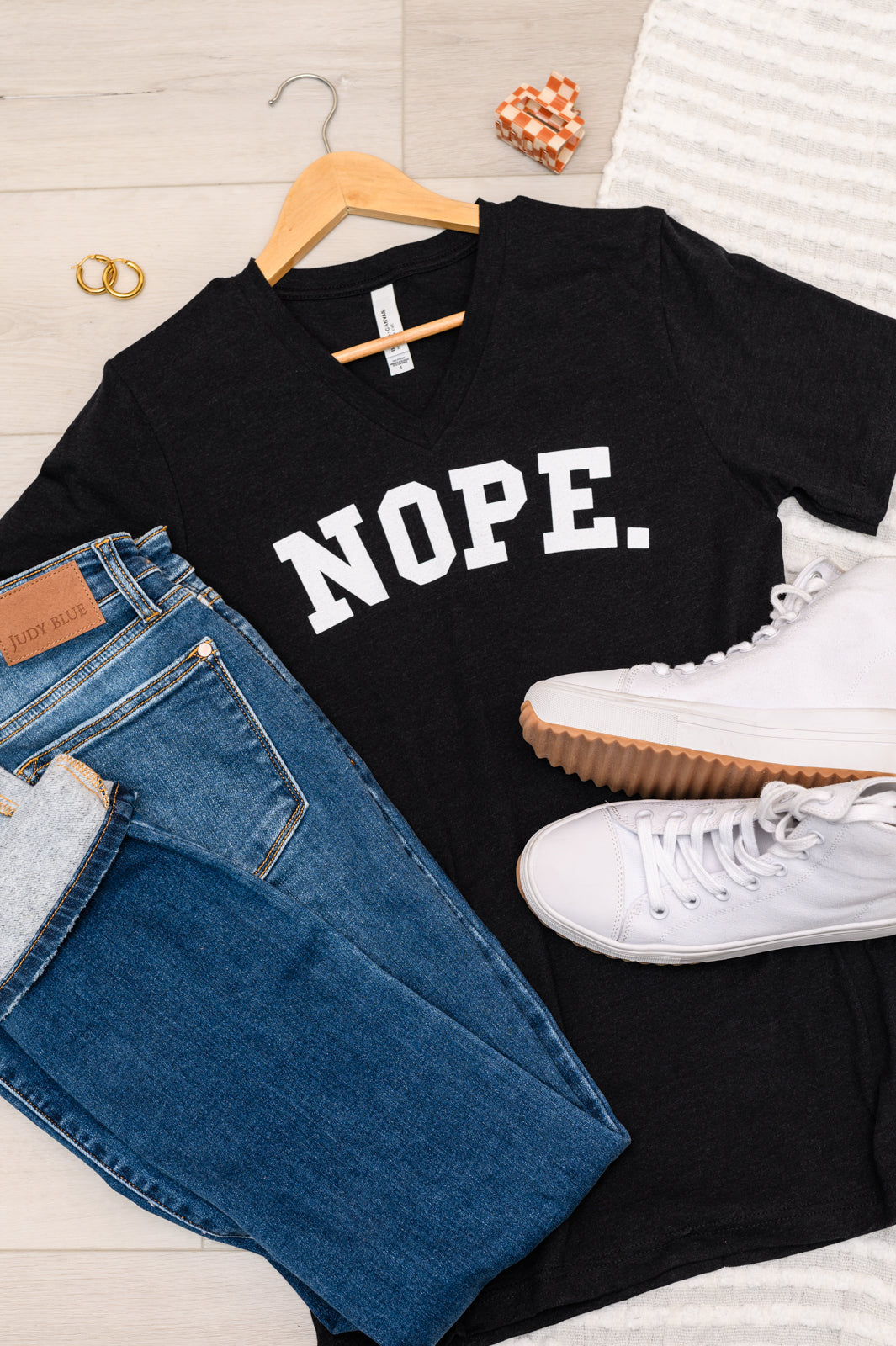 Womens - Nope V-Neck Graphic Tee