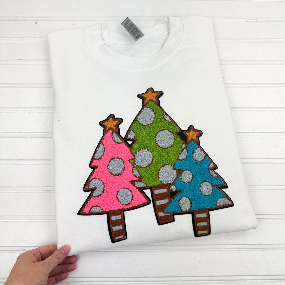 Womens - PREORDER: Multicolor Tree Chenille Patch Sweatshirt