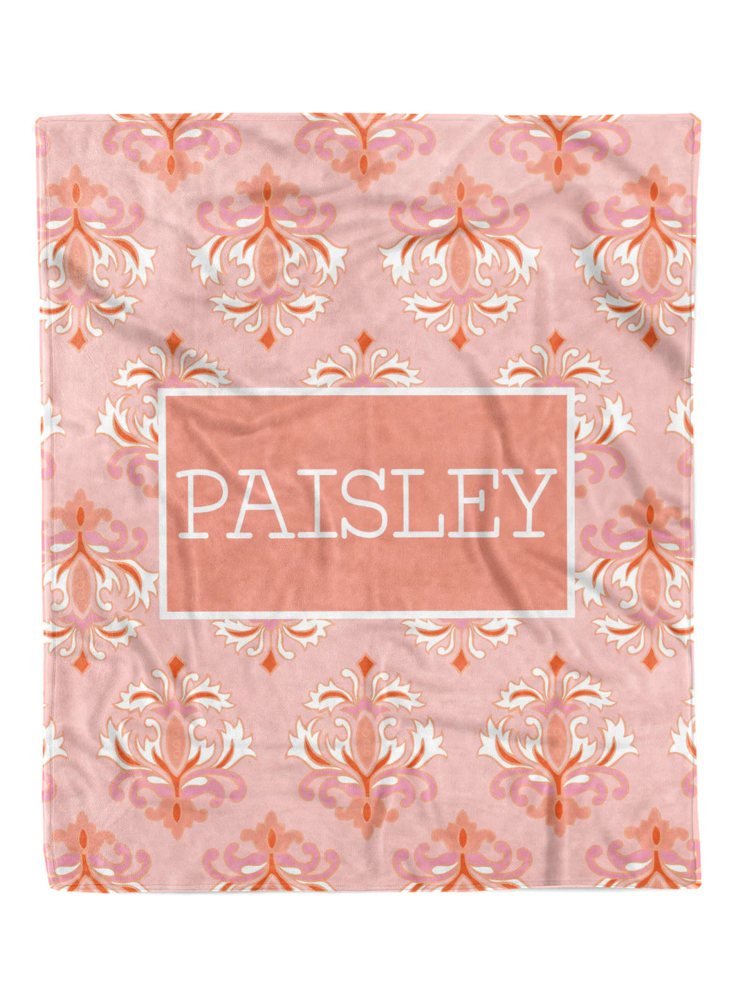 PREORDER: Coral Damask Custom Minky Blanket