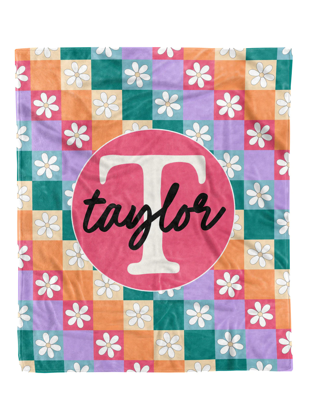 PREORDER: Checkered Flower Power Custom Minky Blanket