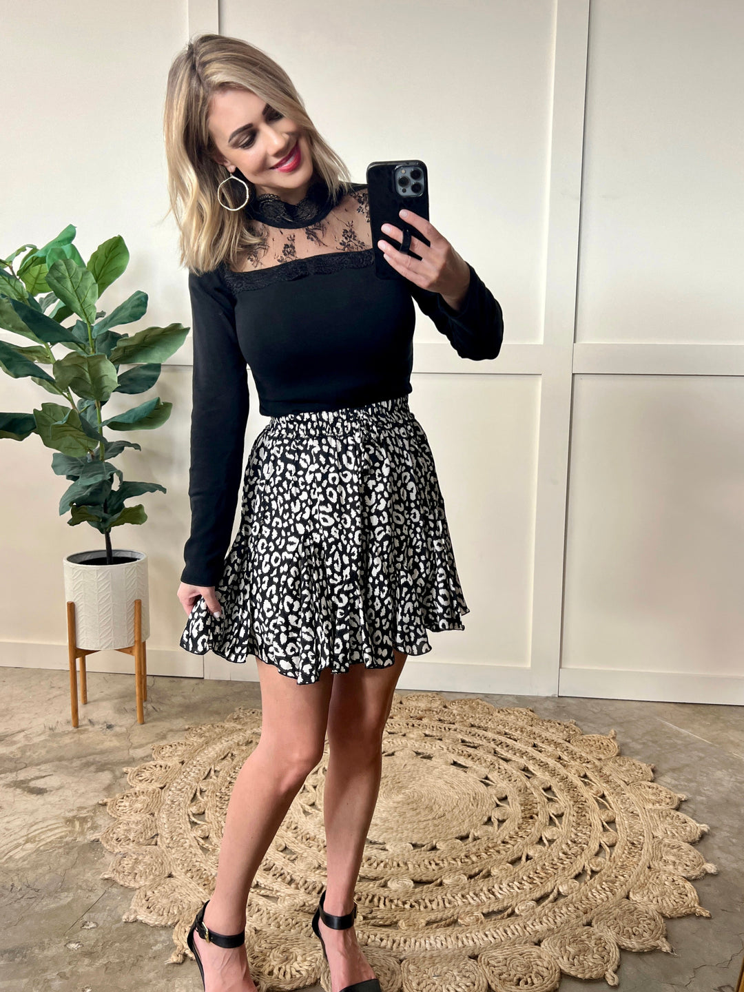 09.20 Flowy Ruffle Hem Skirt In Classic Leopard-Ever Joy