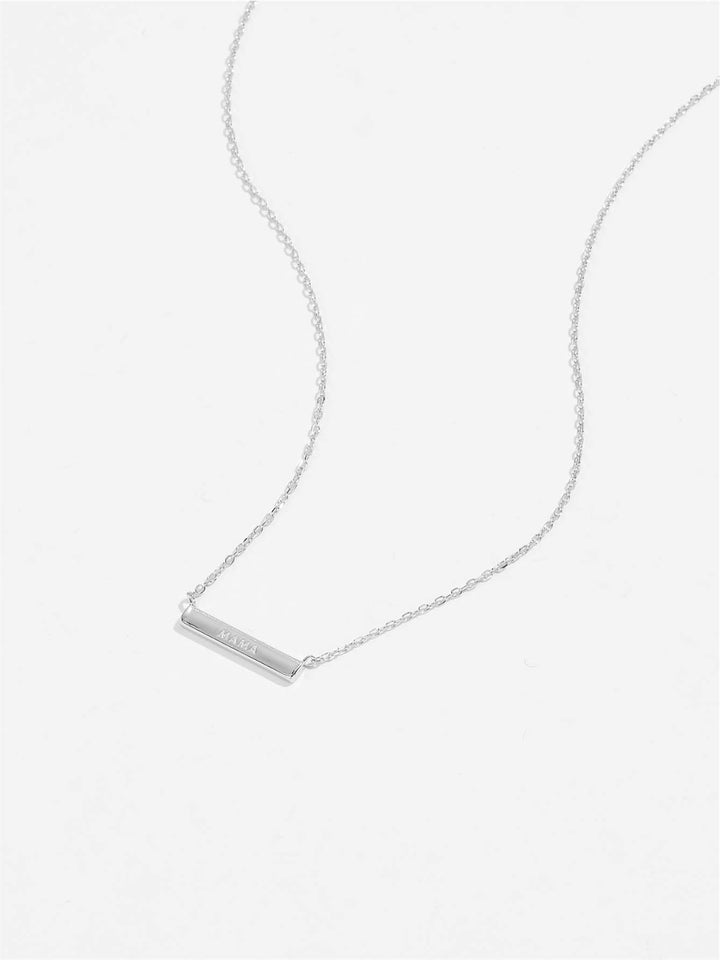 925 Sterling Silver "Mama" Bar Necklace