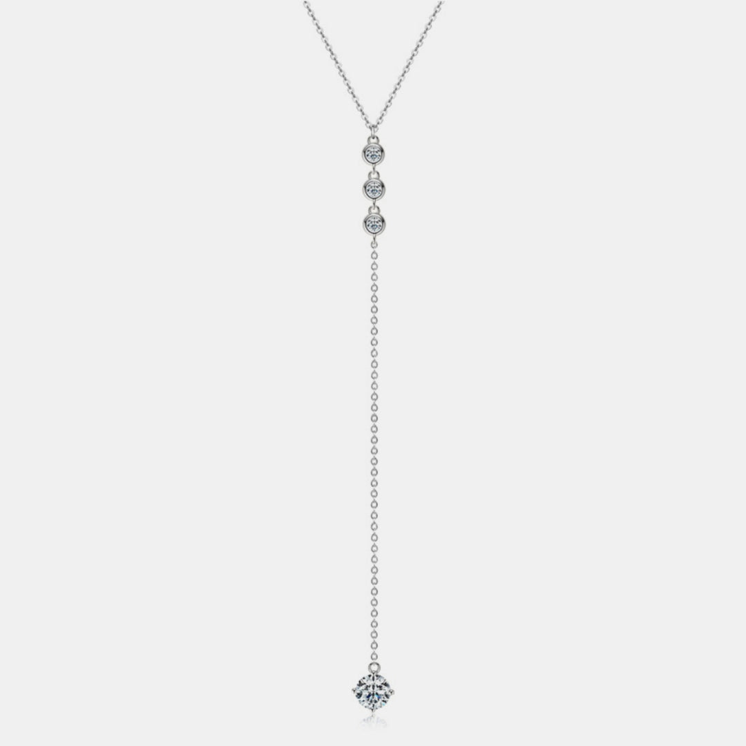 1.3 Carat Moissanite 925 Sterling Silver Drop Necklace