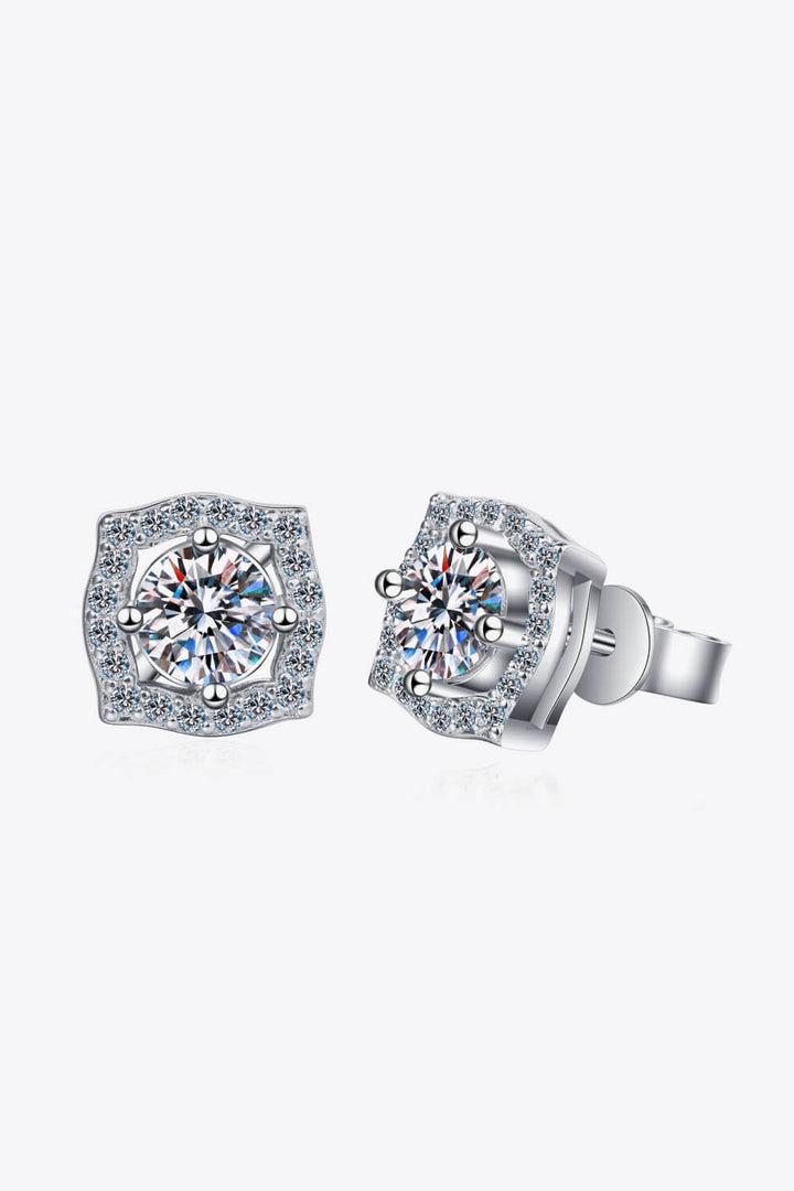 1 Carat Moissanite Geometric Stud Earrings-Ever Joy