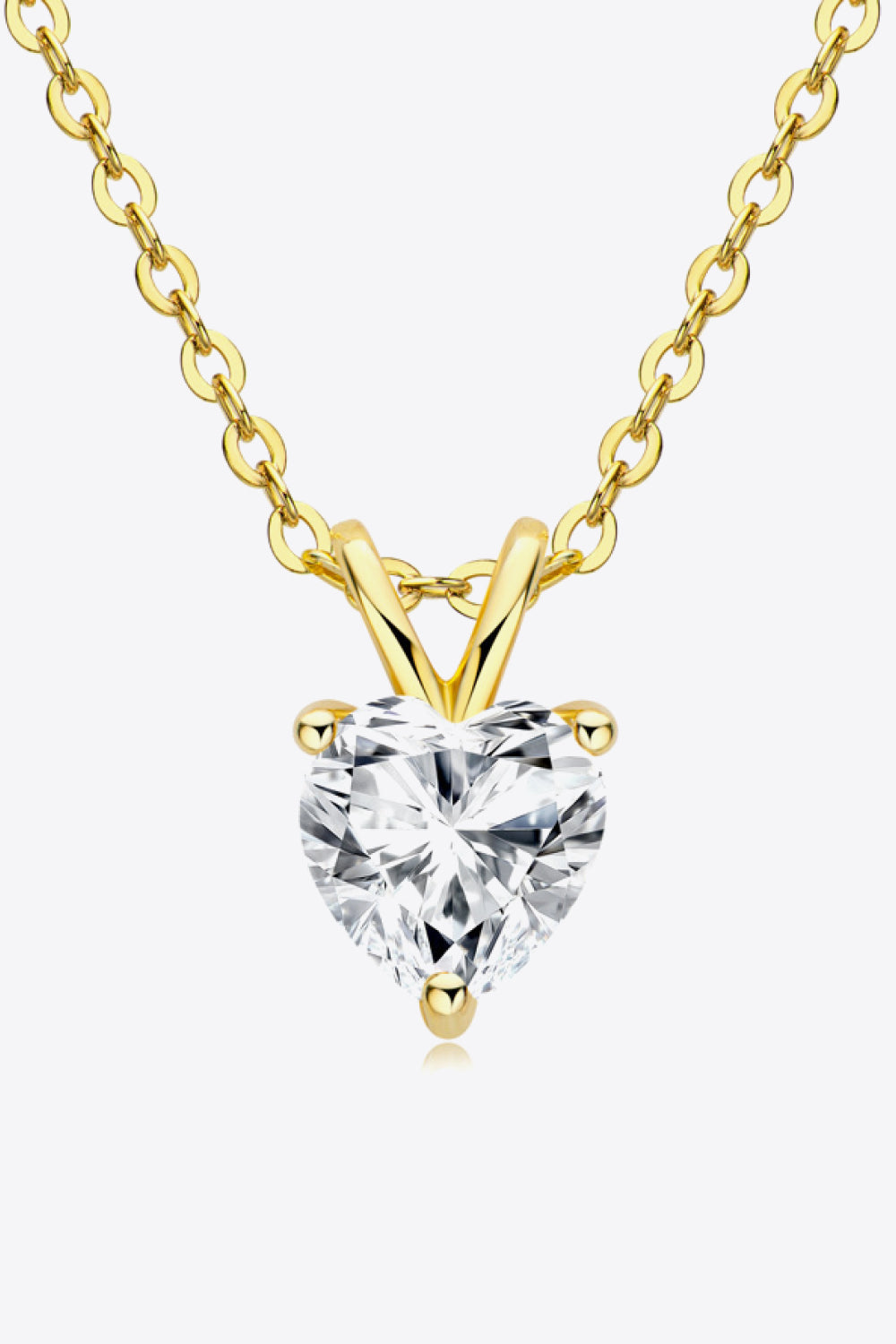 1 Carat Moissanite Heart-Shaped Pendant Necklace-Ever Joy