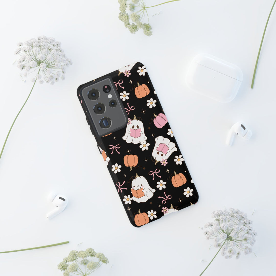 Cute Ghost Phone Case | Fall Aesthetic, Halloween Gift, Phone Accessories, Spooky Decor, Book Lover