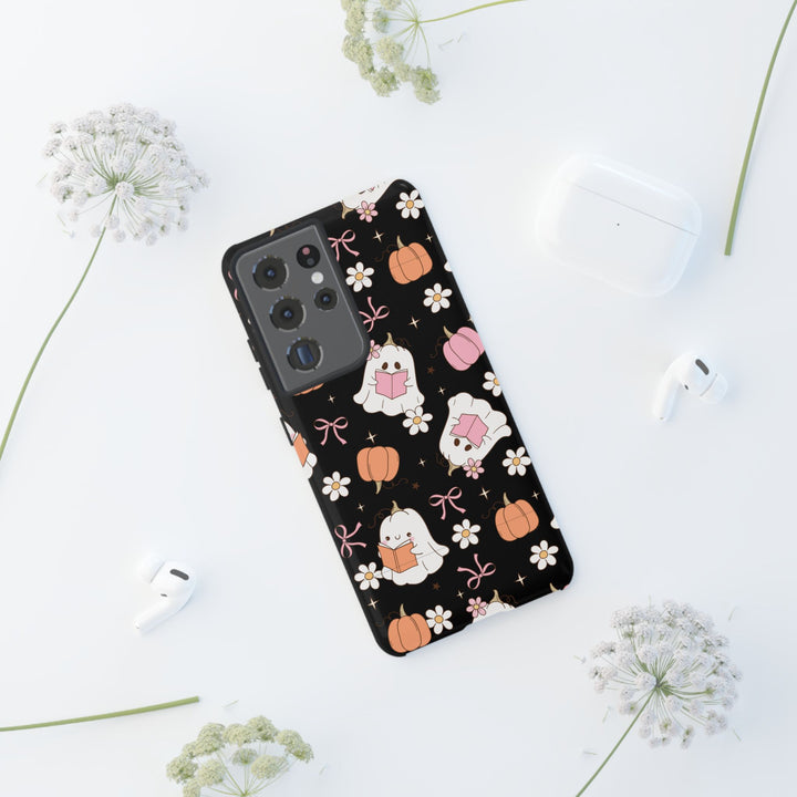 Cute Ghost Phone Case | Fall Aesthetic, Halloween Gift, Phone Accessories, Spooky Decor, Book Lover
