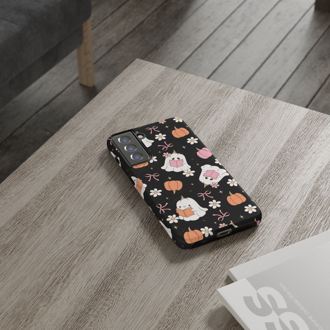 Cute Ghost Phone Case | Fall Aesthetic, Halloween Gift, Phone Accessories, Spooky Decor, Book Lover