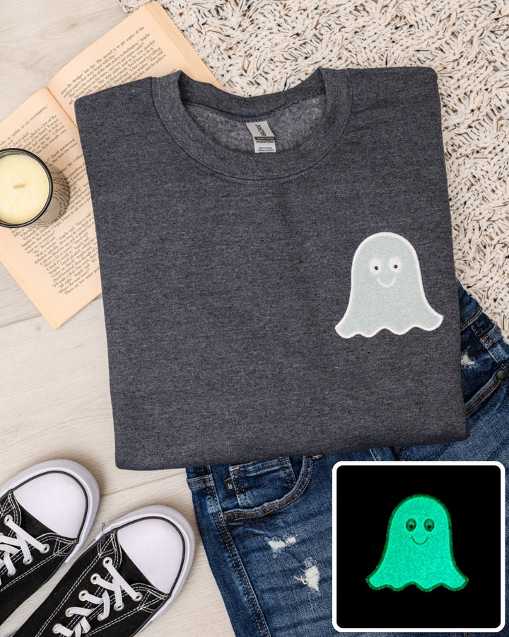 Womens - PREORDER: Glow In The Dark Ghost Applique Sweatshirt