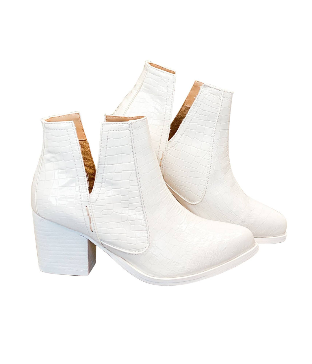 Shoes - Tarim Bootie In White Croc