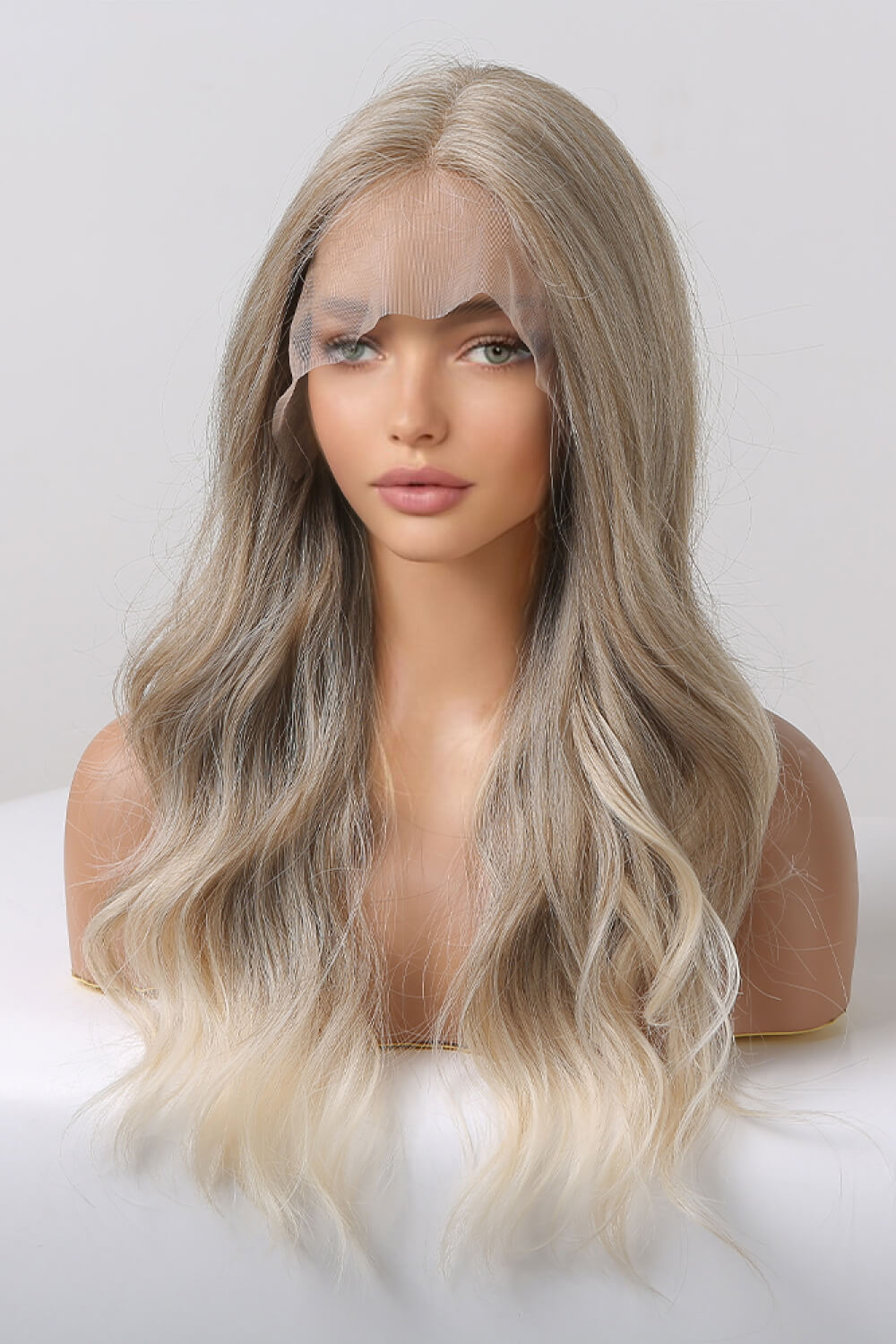 13*2" Lace Front Wigs Synthetic Long Wave 24" 150% Density in Medium Blonde Highlights-Ever Joy