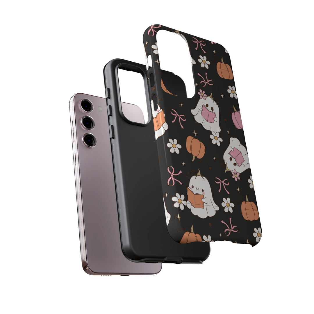 Cute Ghost Phone Case | Fall Aesthetic, Halloween Gift, Phone Accessories, Spooky Decor, Book Lover