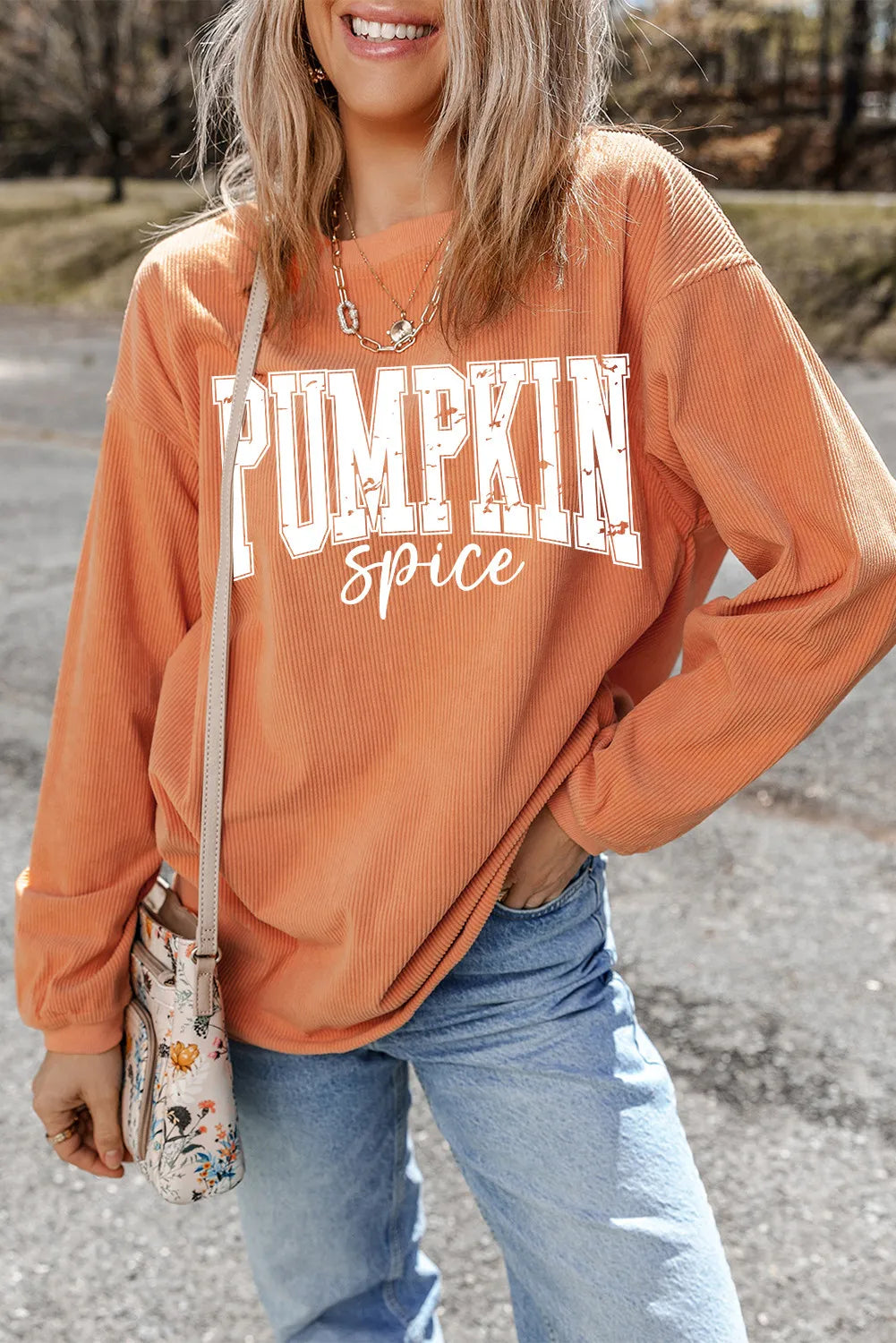 Pumpkin Spice Graphic Long Sleeve Sweatshirt