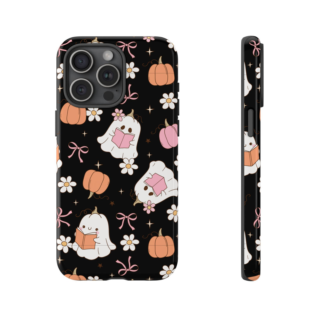Cute Ghost Phone Case | Fall Aesthetic, Halloween Gift, Phone Accessories, Spooky Decor, Book Lover
