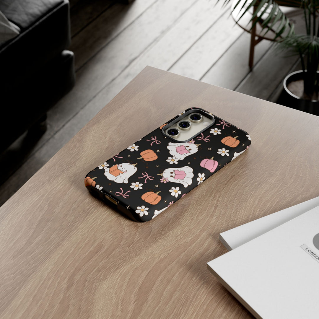 Cute Ghost Phone Case | Fall Aesthetic, Halloween Gift, Phone Accessories, Spooky Decor, Book Lover