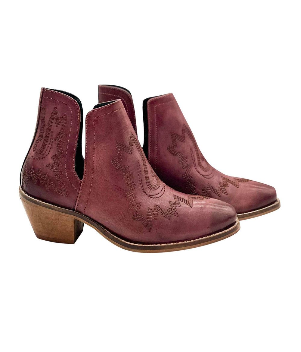 Shoes - Kickin' Booties In Burgundy