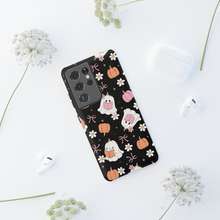 Cute Ghost Phone Case | Fall Aesthetic, Halloween Gift, Phone Accessories, Spooky Decor, Book Lover