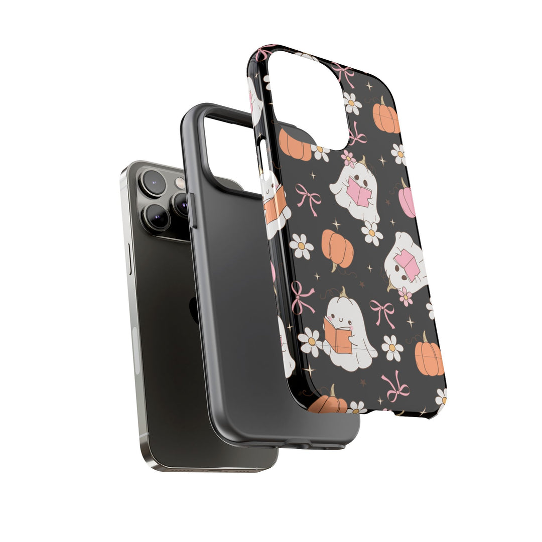 Cute Ghost Phone Case | Fall Aesthetic, Halloween Gift, Phone Accessories, Spooky Decor, Book Lover