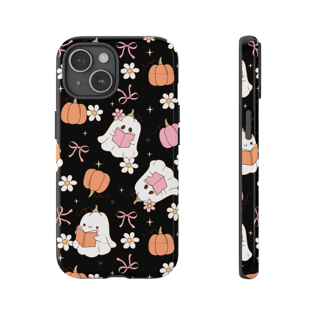 Cute Ghost Phone Case | Fall Aesthetic, Halloween Gift, Phone Accessories, Spooky Decor, Book Lover