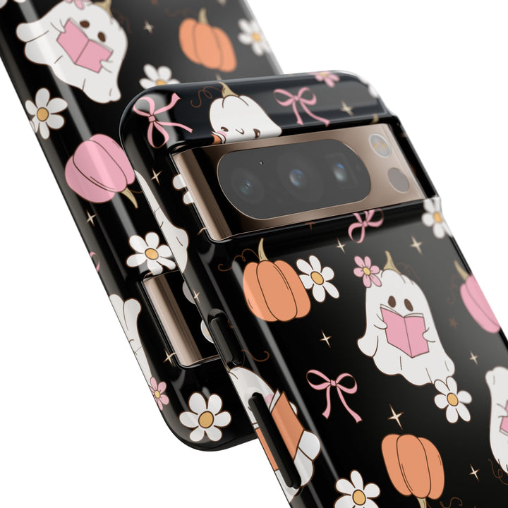 Cute Ghost Phone Case | Fall Aesthetic, Halloween Gift, Phone Accessories, Spooky Decor, Book Lover