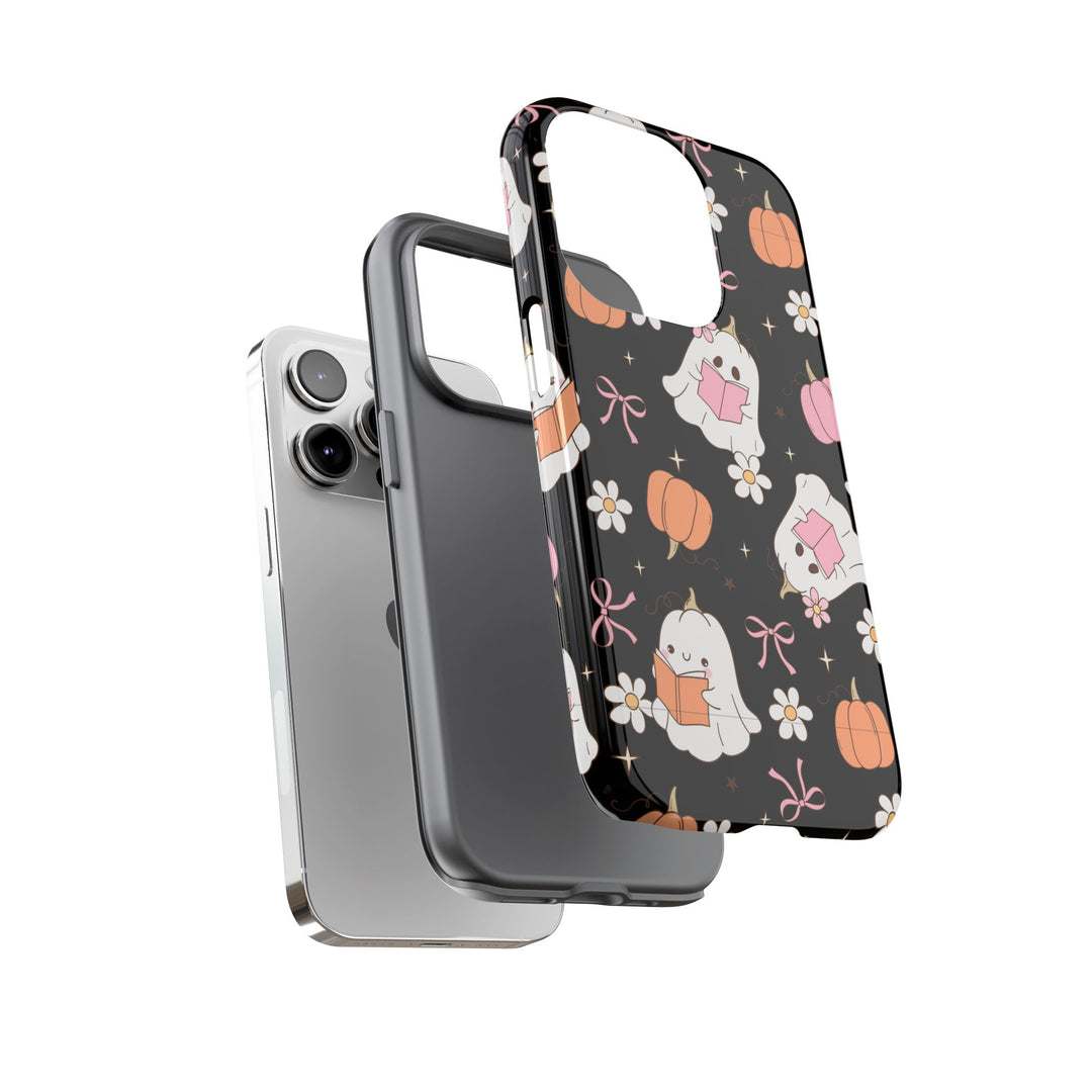 Cute Ghost Phone Case | Fall Aesthetic, Halloween Gift, Phone Accessories, Spooky Decor, Book Lover