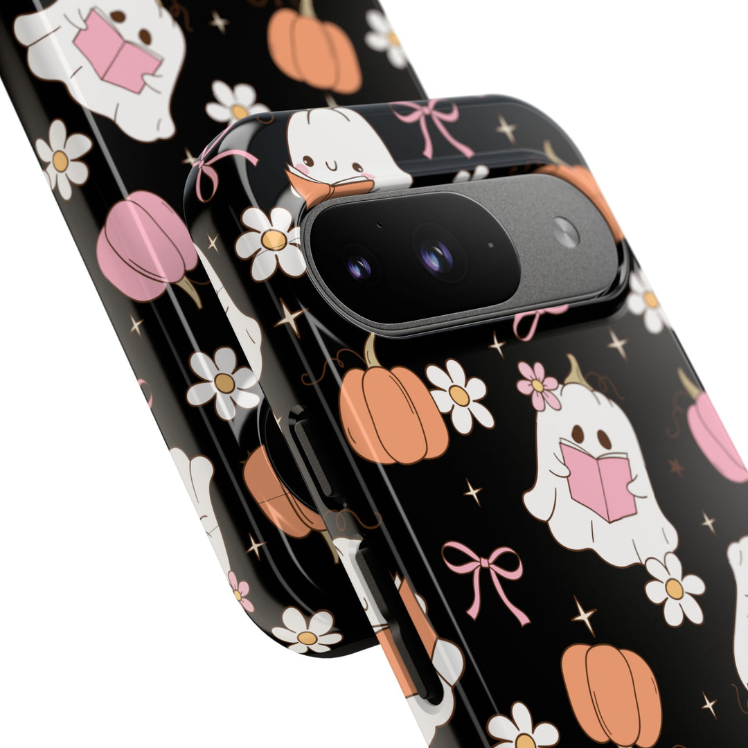 Cute Ghost Phone Case | Fall Aesthetic, Halloween Gift, Phone Accessories, Spooky Decor, Book Lover