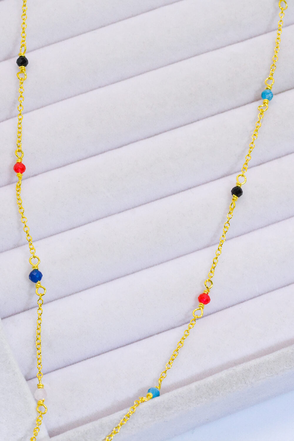 18K Gold-Plated Multicolored Bead Necklace-Ever Joy