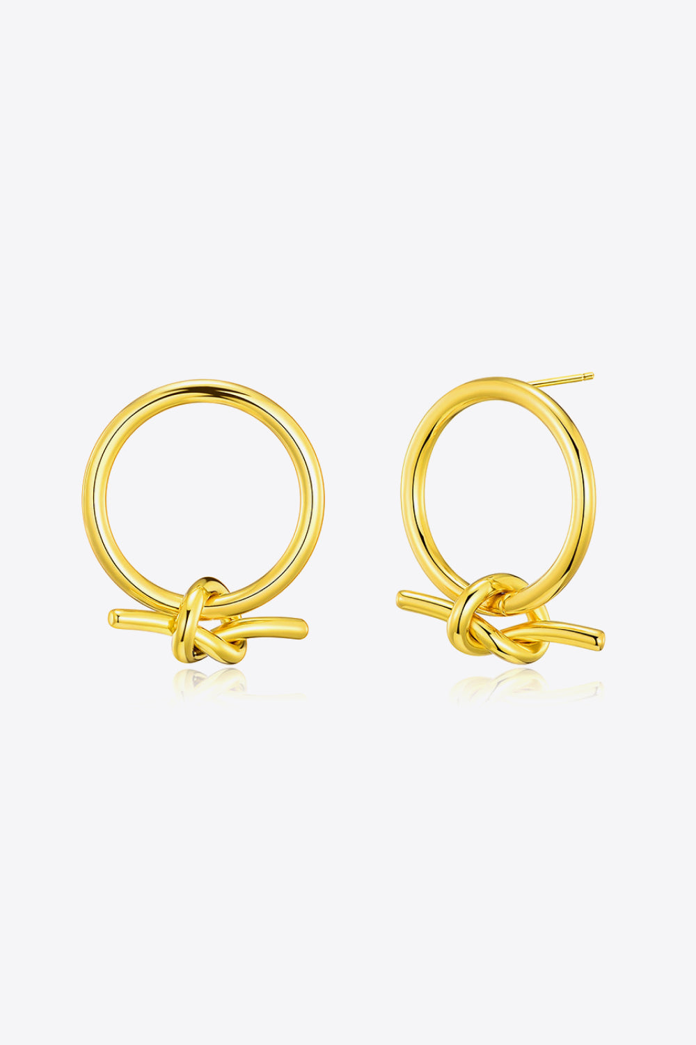 18K Gold-Plated Tied Hoop Earrings-Ever Joy