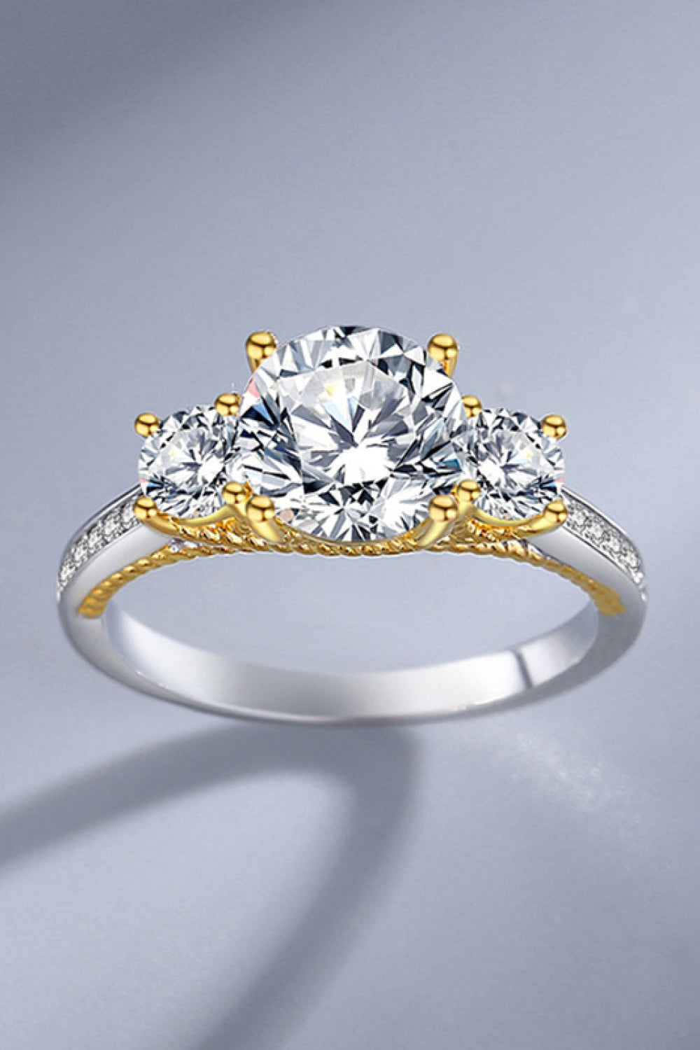 2 Carat Moissanite Contrast Ring-Ever Joy