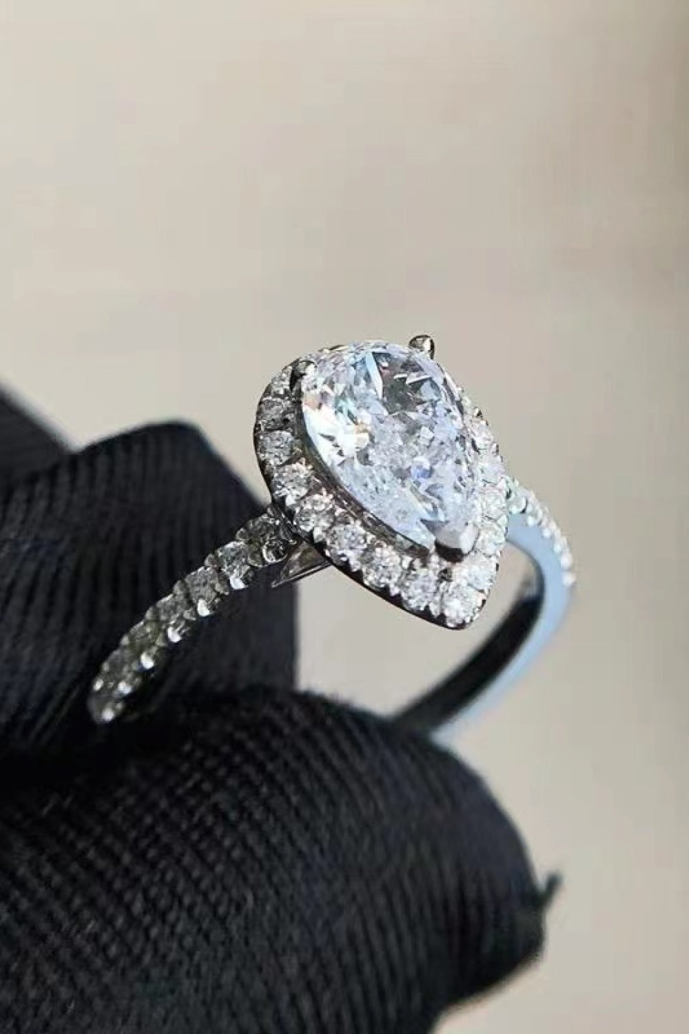 2 Carat Moissanite Teardrop Cluster Ring-Ever Joy