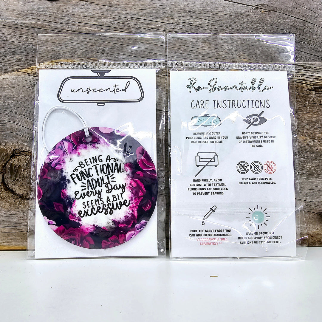 Being A Functional Adult Re-Scentable Car Freshener