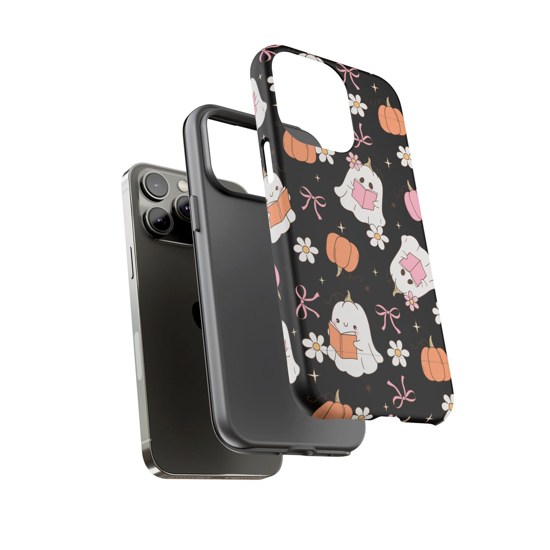 Cute Ghost Phone Case | Fall Aesthetic, Halloween Gift, Phone Accessories, Spooky Decor, Book Lover