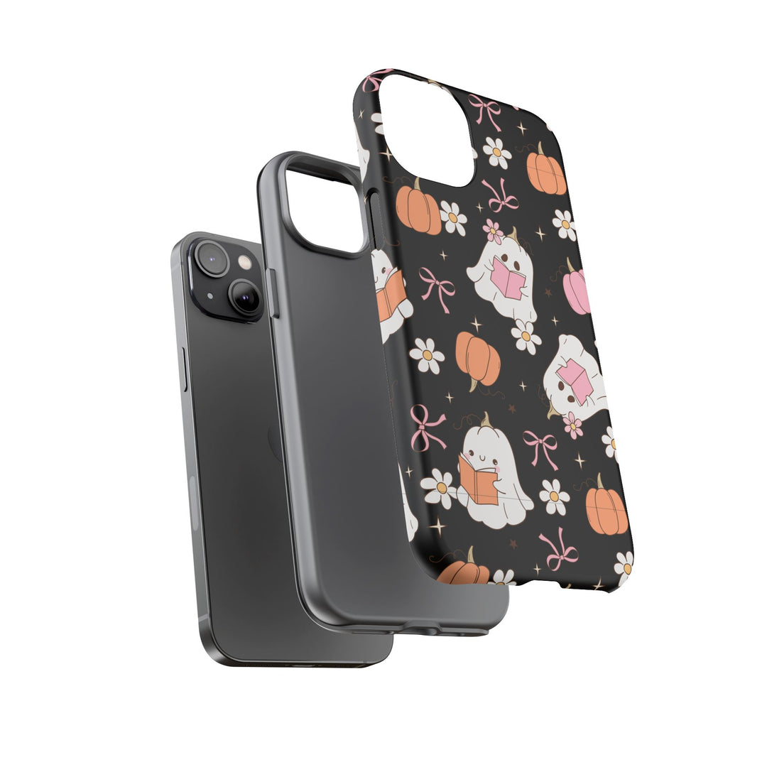 Cute Ghost Phone Case | Fall Aesthetic, Halloween Gift, Phone Accessories, Spooky Decor, Book Lover