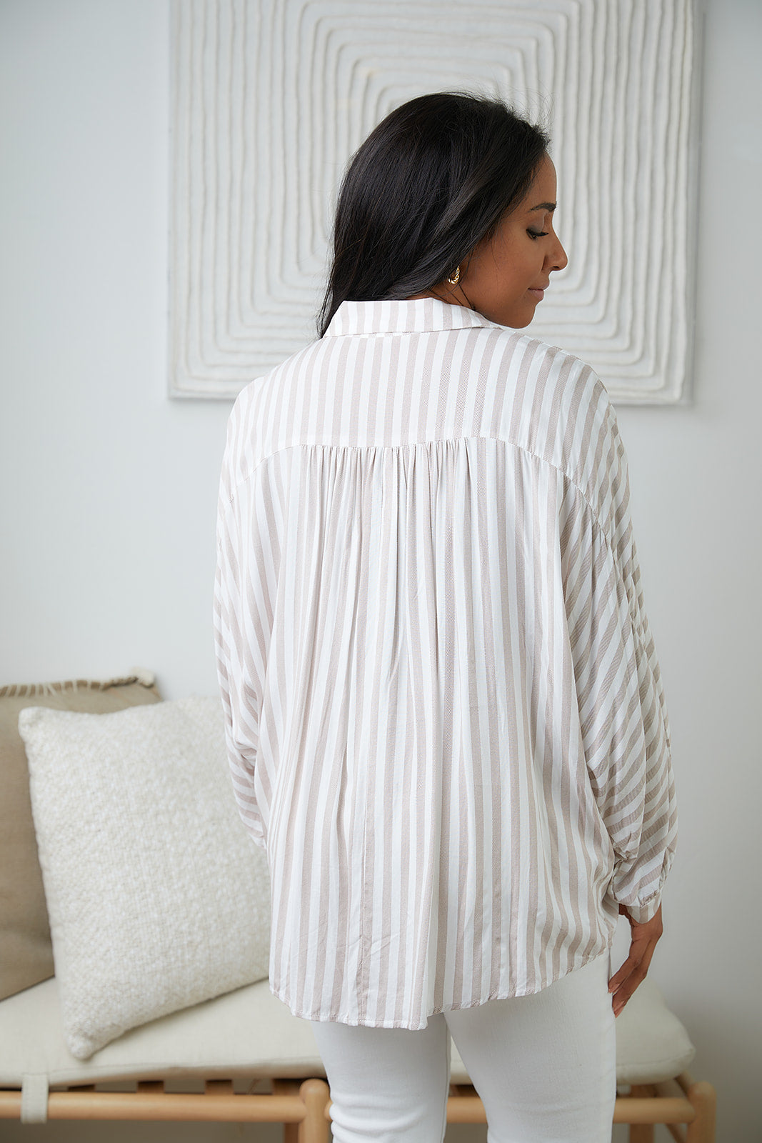 Womens - High Standards Striped Button Down