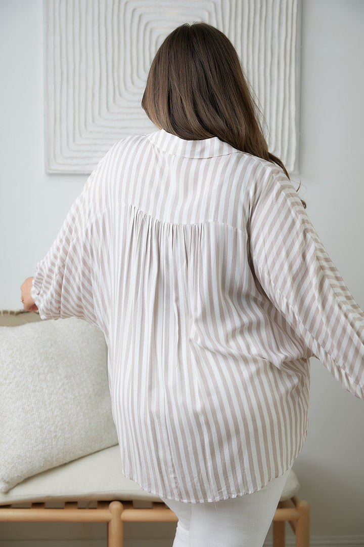 Womens - High Standards Striped Button Down