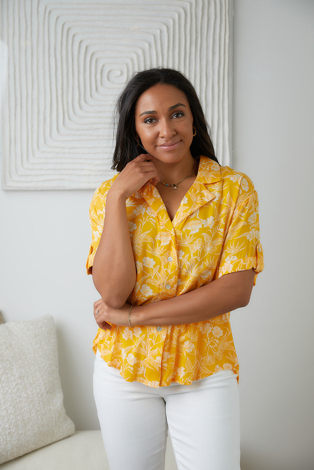 Womens - Clementine Floral Button Up Blouse