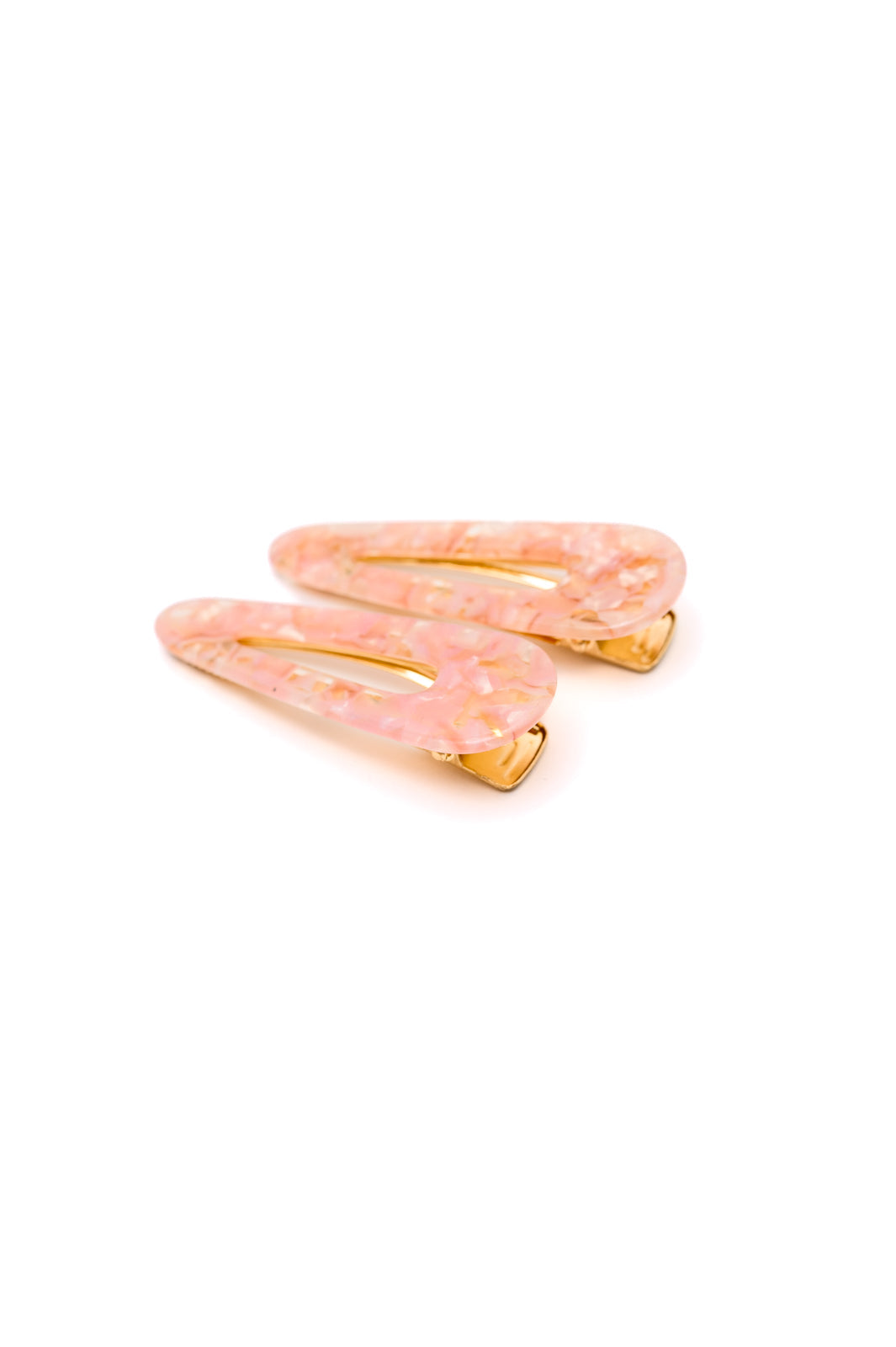 2 Pack Teardrop Hair Clip in Pink Shell-Ever Joy