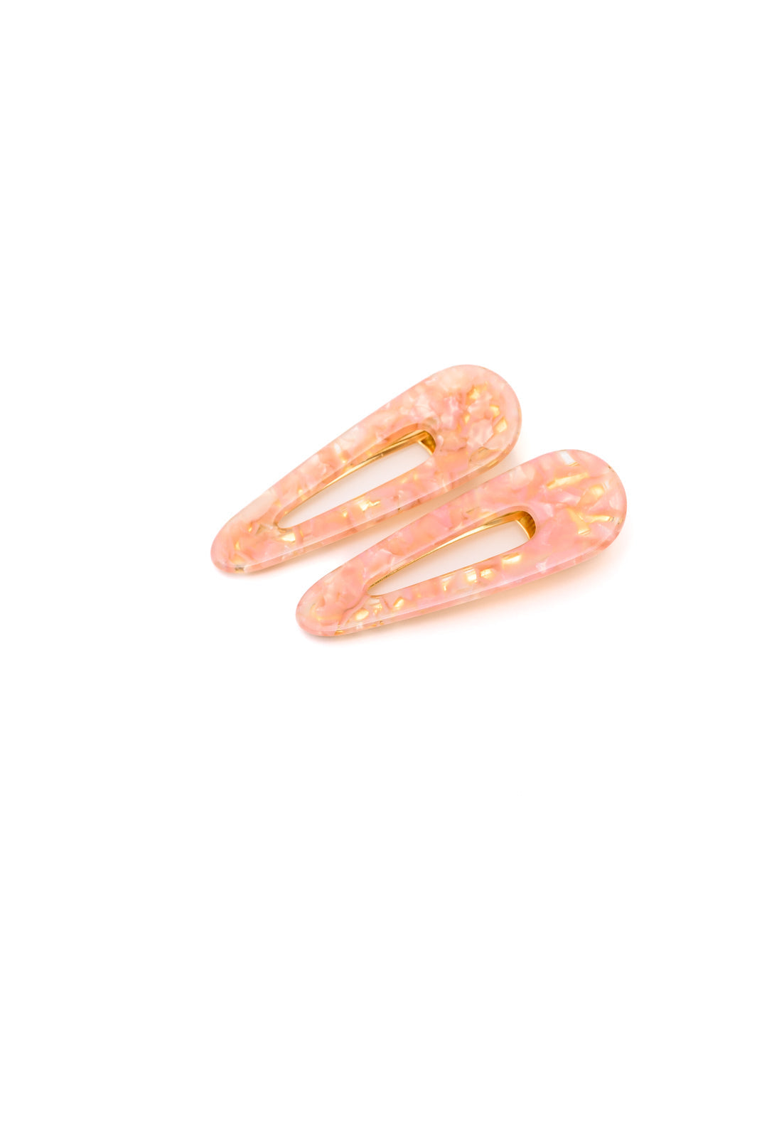 2 Pack Teardrop Hair Clip in Pink Shell-Ever Joy