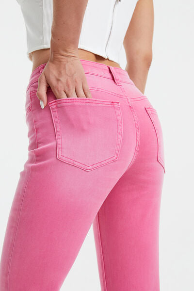 BAYEAS Full Size High Waist Distressed Raw Hem Jeans