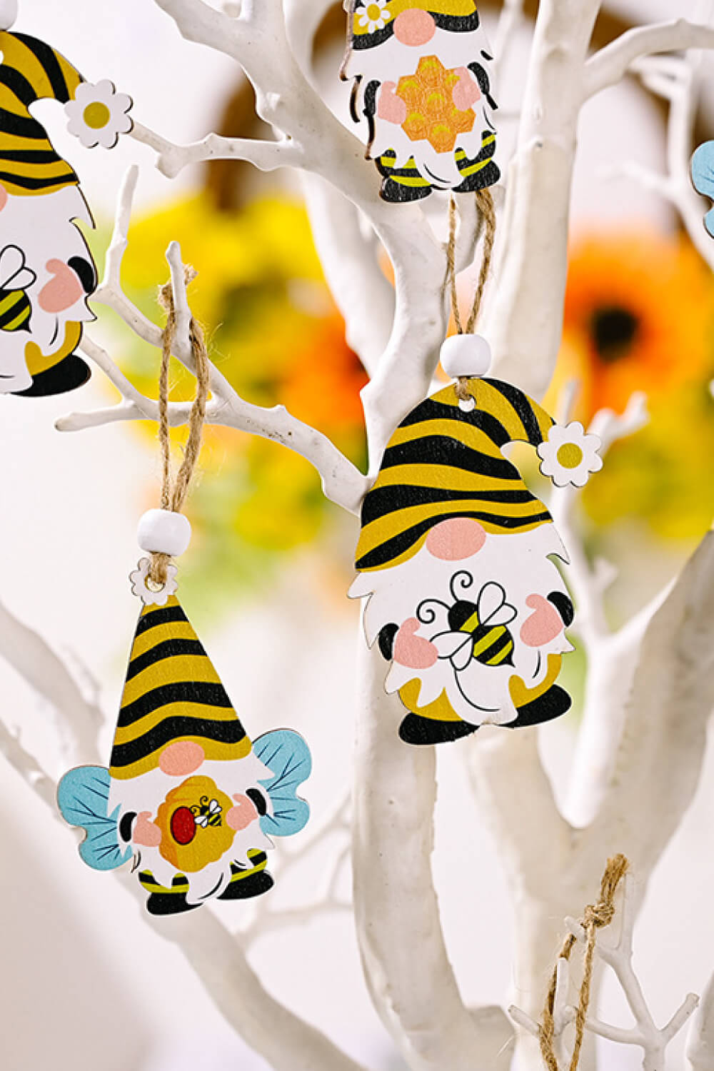 3-Pack Bee Wood Gnome Hanging Decorations-Ever Joy
