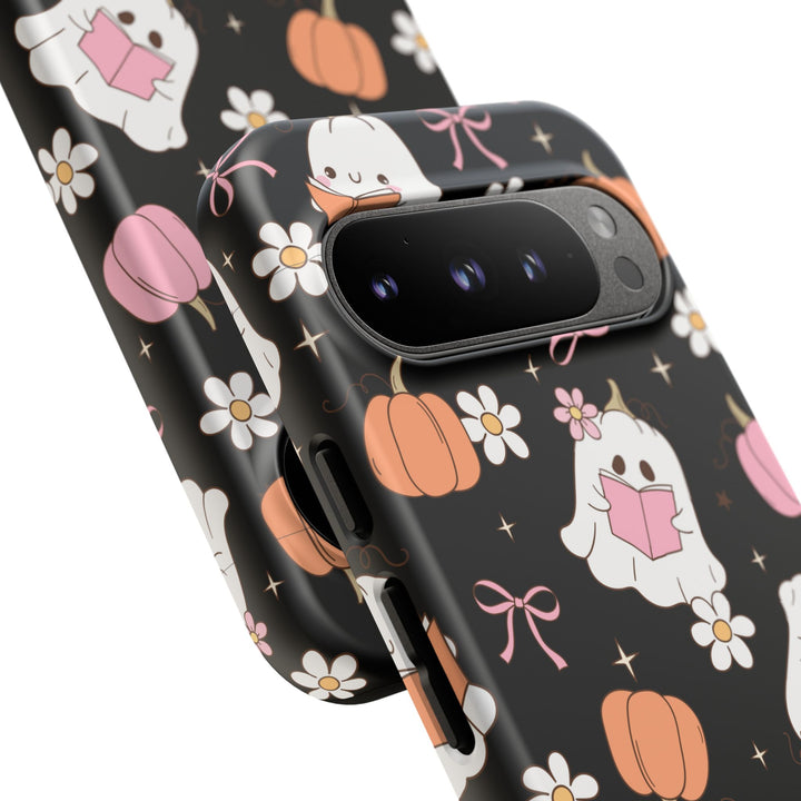 Cute Ghost Phone Case | Fall Aesthetic, Halloween Gift, Phone Accessories, Spooky Decor, Book Lover