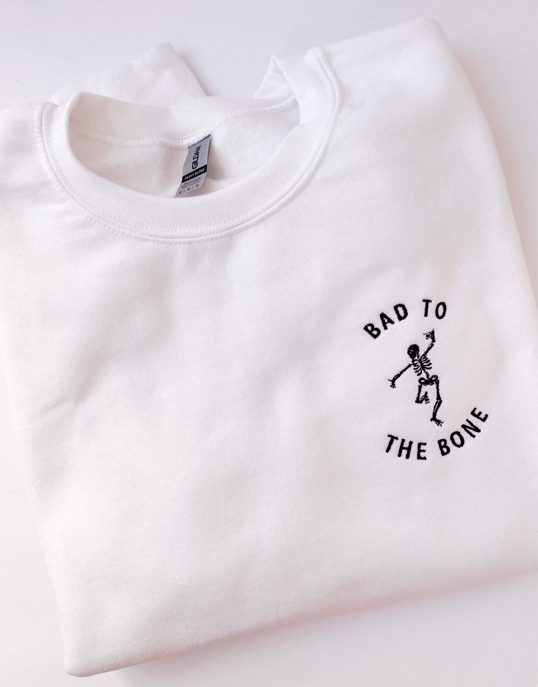 Womens - Bad To The Bone Embroidered Sweatshirt In Two Colors