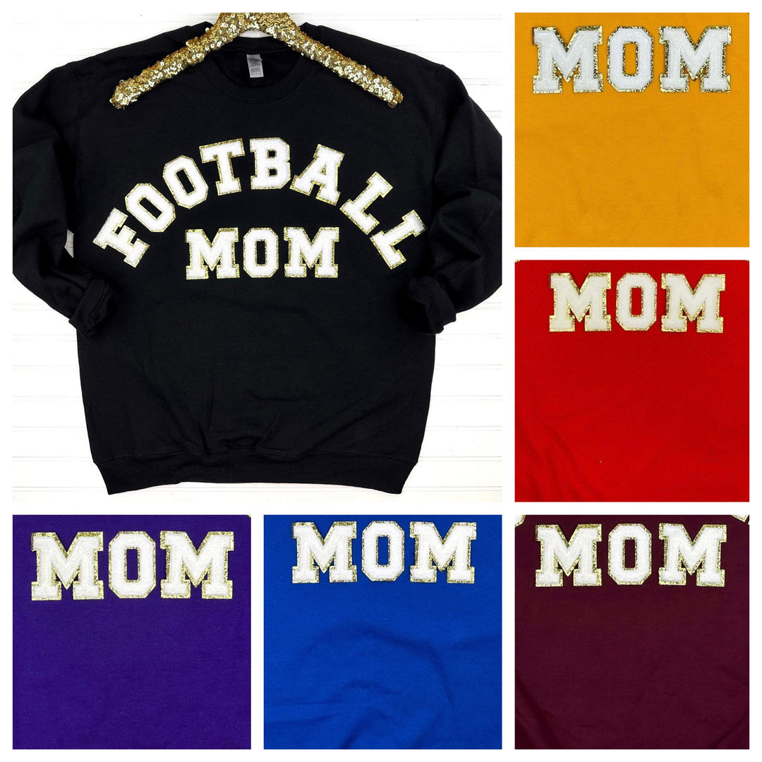 Womens - Football Mom Chenille Patch Sweatshirt