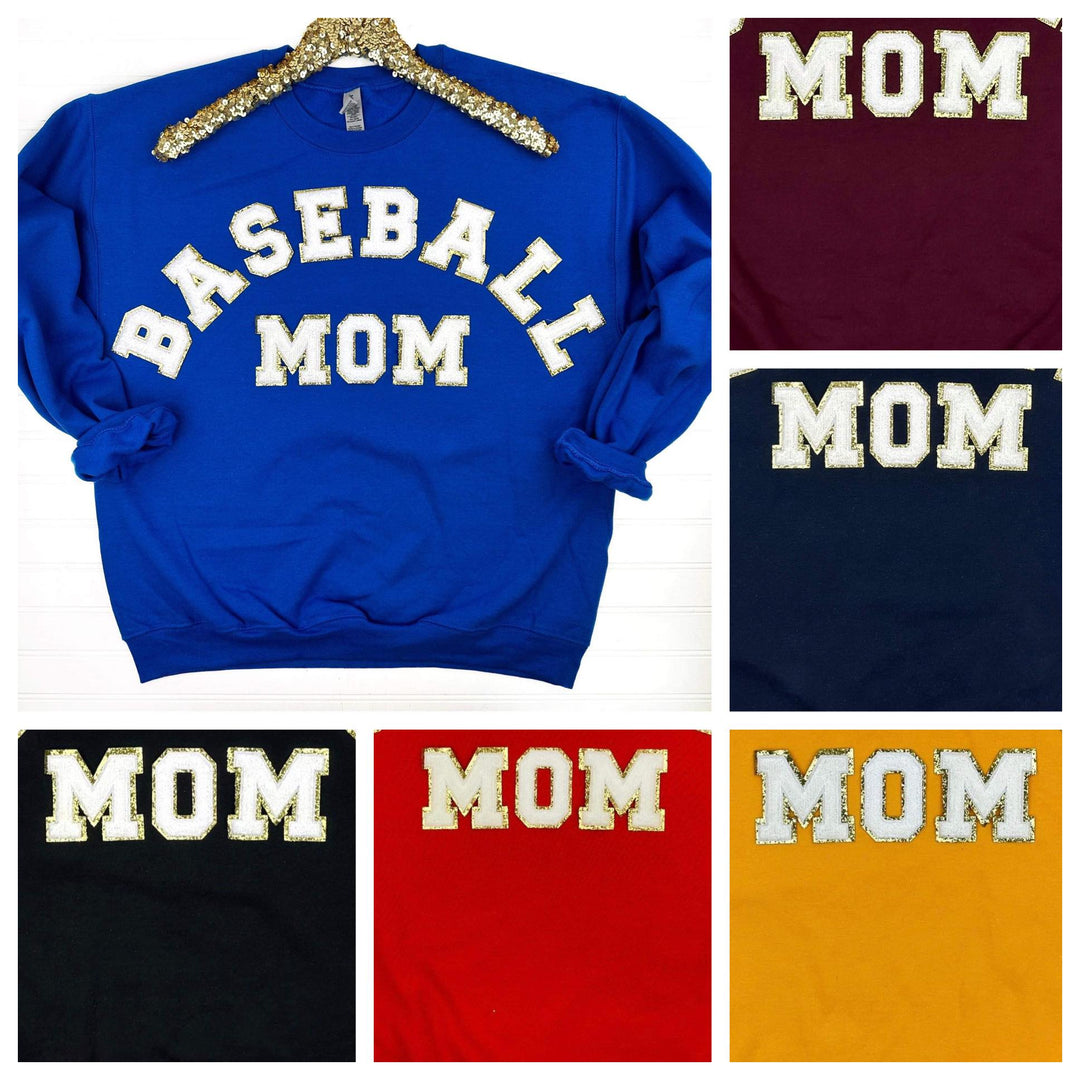 Womens - Baseball Mom Chenille Patch Sweatshirt