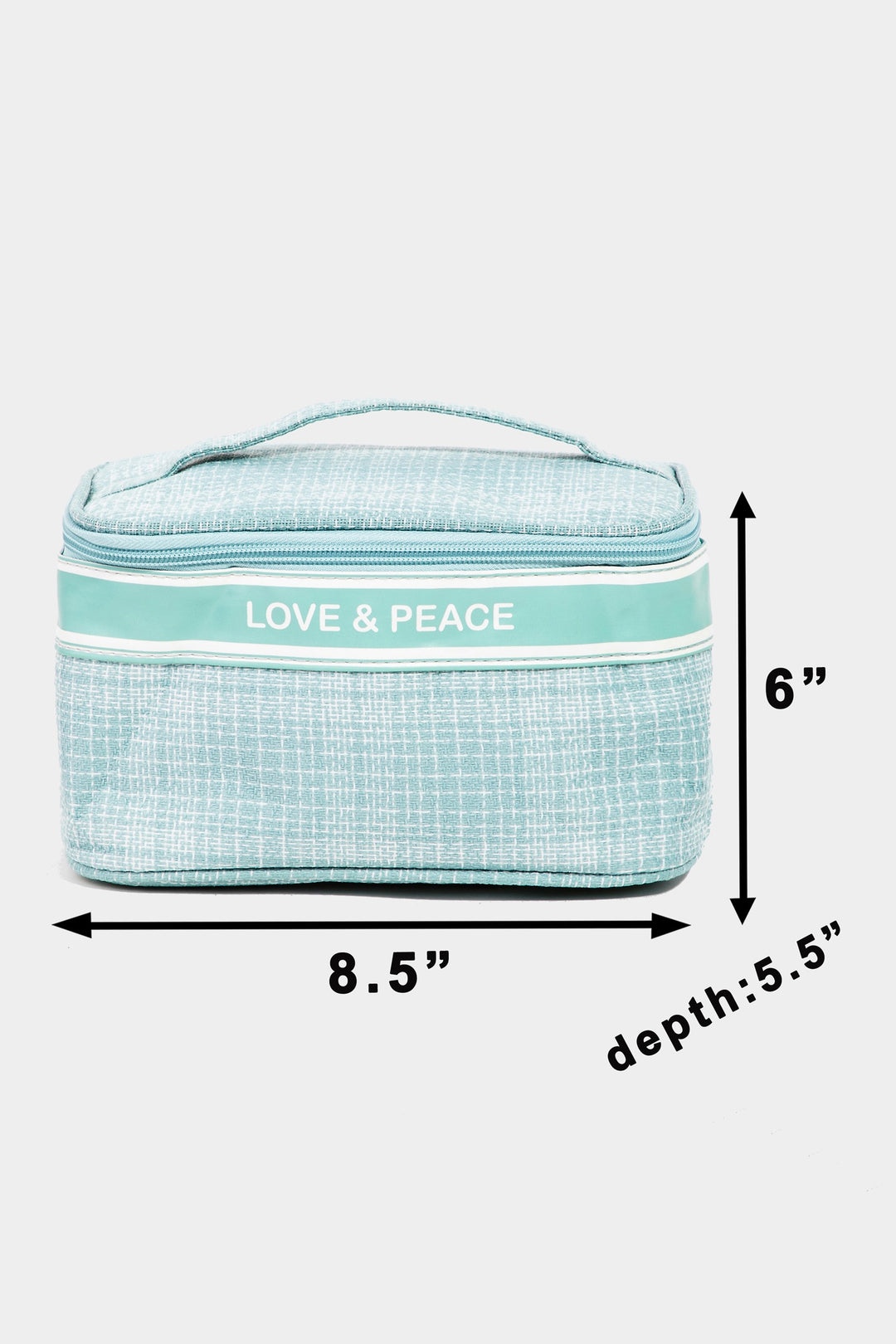 Fame Love & Peace Striped Cosmetic Bag