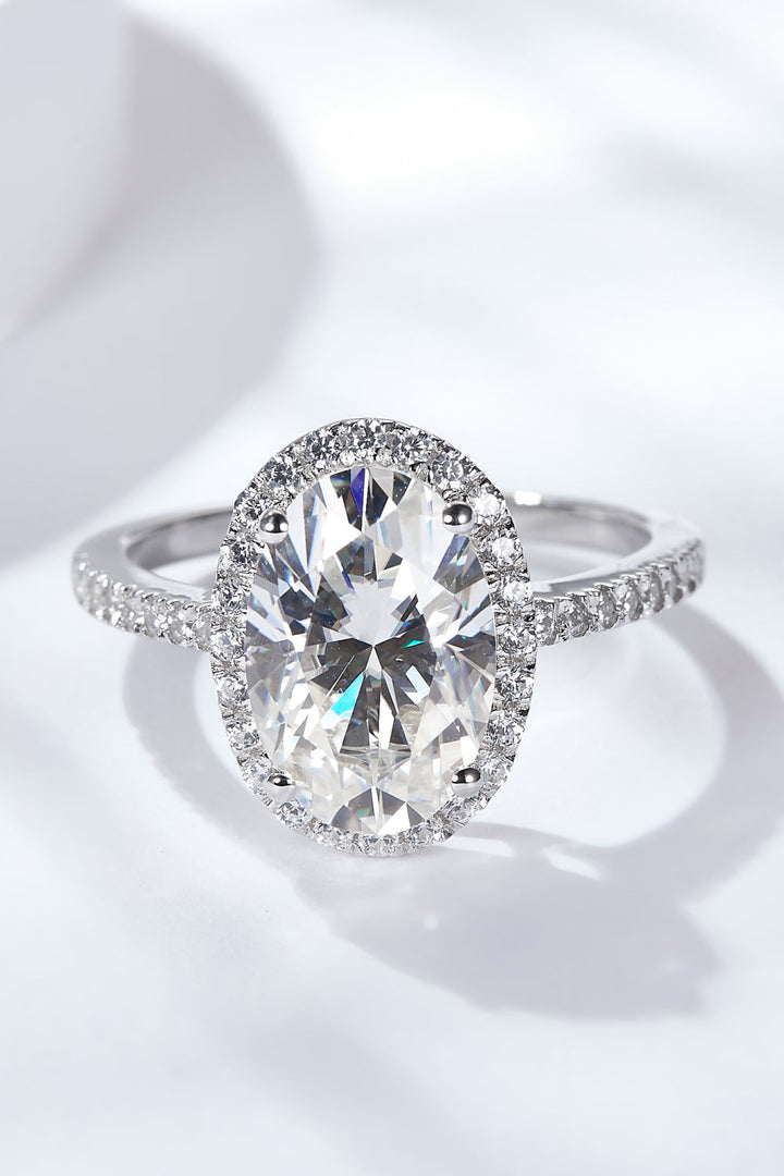 4.5 Carat Moissanite Halo Ring-Ever Joy